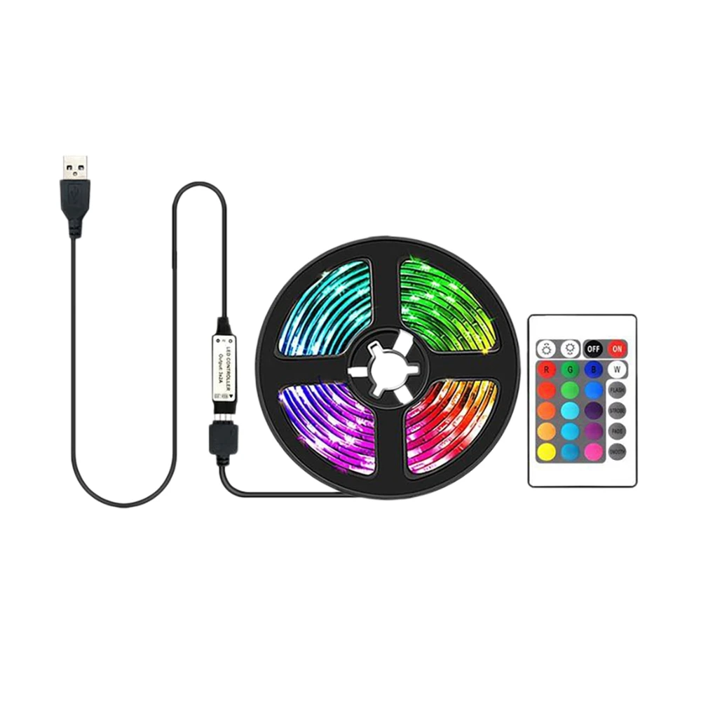 

Led Lights with Non-Waterproof 5050Rgb Remote Control USB Tv Background Light 5V Color Changing Atmosphere Light 3Meter