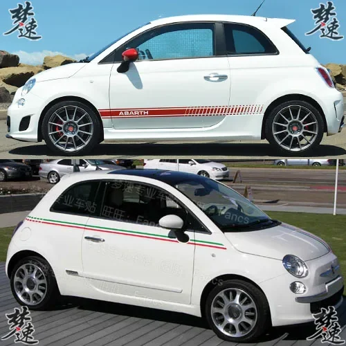 Car sticker FOR Fiat 500 body decoration national flag red green sports decal film accessories