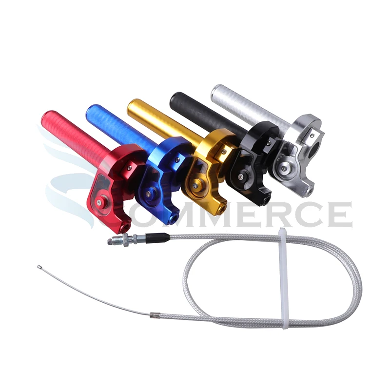 Universal 7/8\'\' Handlebar CNC Aluminum Throttle Grip Quick Twister+Cable For Honda CRF YAMAHA Kawasaki KAYO Dirt Pit Bike Racing