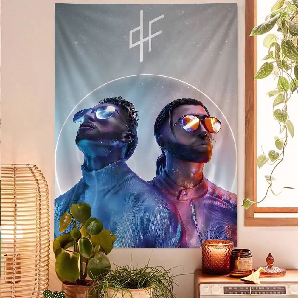 PNL QLF Rapper Sänger Cartoon Wandteppich Kunst Science-Fiction-Raum Heimdekoration Wandbehang