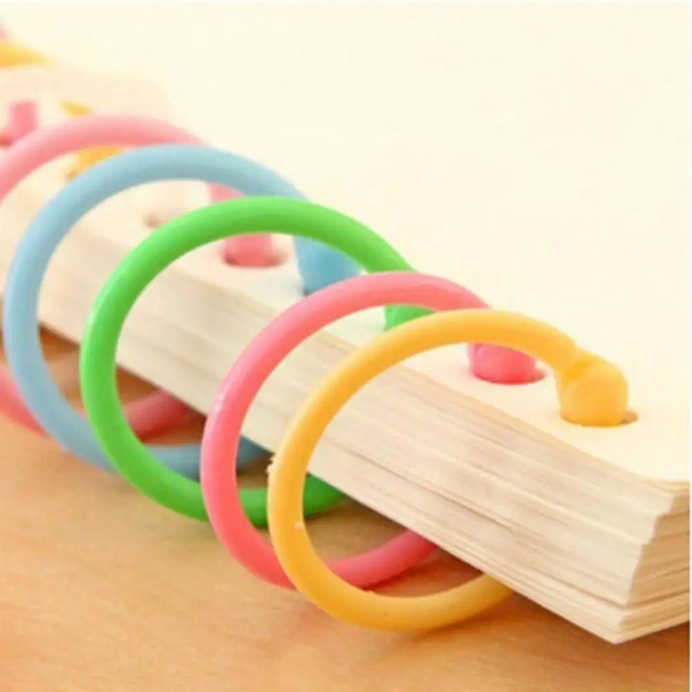 30Pcs Book Rings Colorful Loose Leaf Binder Binding Ring Coil Binder Hoop Holder Photo Album Scrapbook Loose Leaf Binding Ring