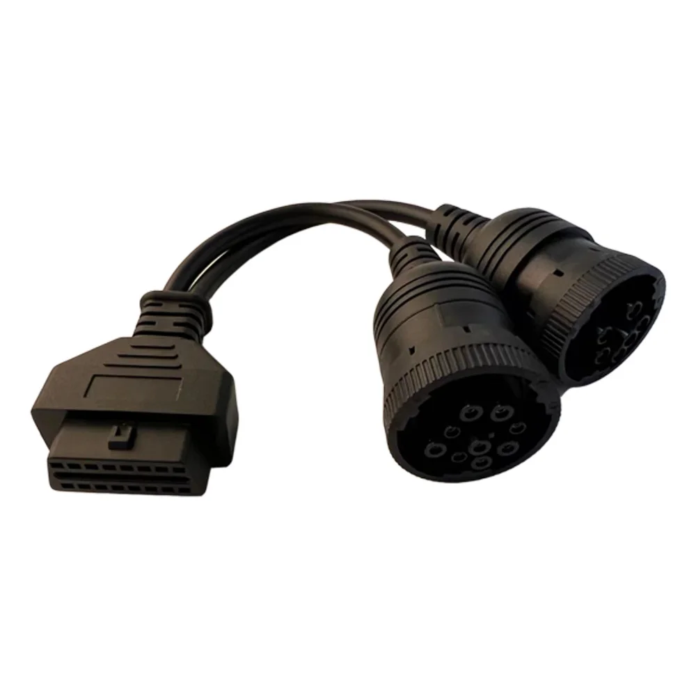 J1708 J1939 OBD2 Truck Diagnostic Tool 16Pin Cable Connector OBD to OBD2 6Pin 9Pin for Cummins for Deutsch for Heavy Truck