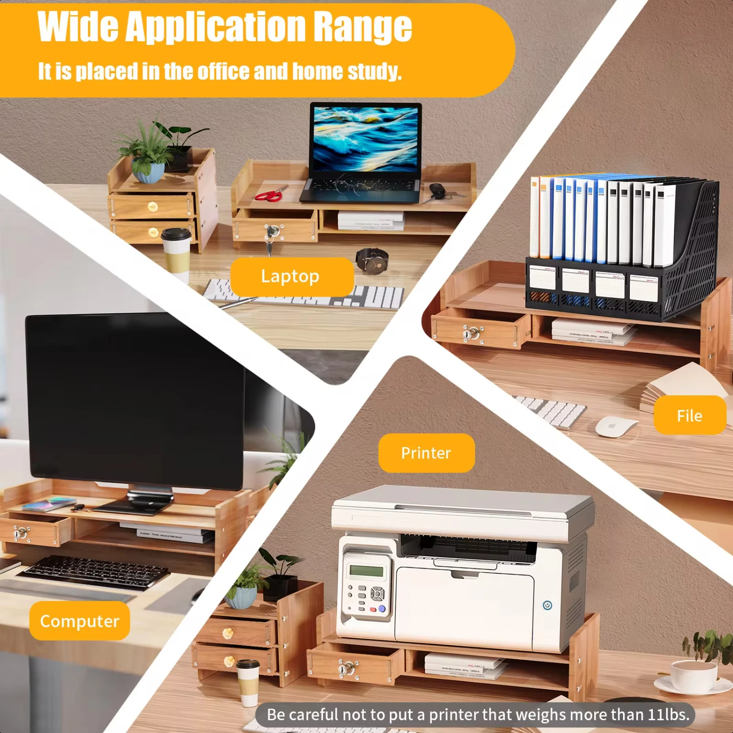 Neuer loyalheartd Holz monitorst änder Riser Computer monitorst änder mit Schublade Laptop Desktop Organizer mit Schubladen & Schloss