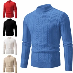 4 Styles!2023 Men's Winter Sweater Solid O-Neck Knitted Sweaters Warm Slim High Quality Pullover  타미힐피거 Harajuku Mens Sweater