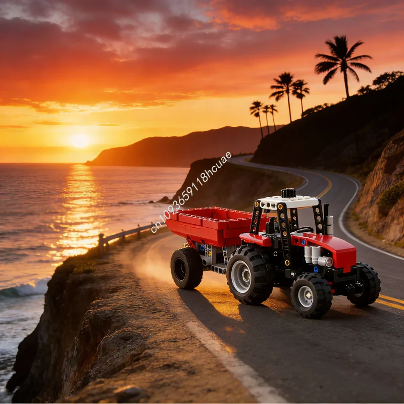 165pcs MOC Mini Grain Cart Technical Model Building Toys Blocks Architecture DIY Creative Education Christmas Gifts Idea