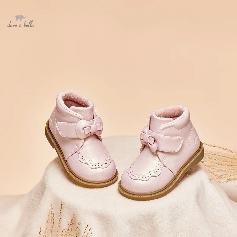 Dave Bella Girls Casual Shoes Soft Bottom Princess Short Boots Fashion Kids Comfortable Walking Shoes Children DB4237888