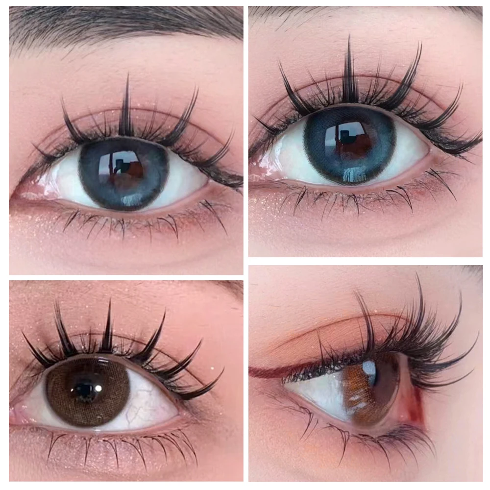 Yelix 5 Pairs False Eyelashes Japanese Style Makeup Thick Eyelash Extension Cosplay Makeup Lashes Manga Fake Eye Lashes