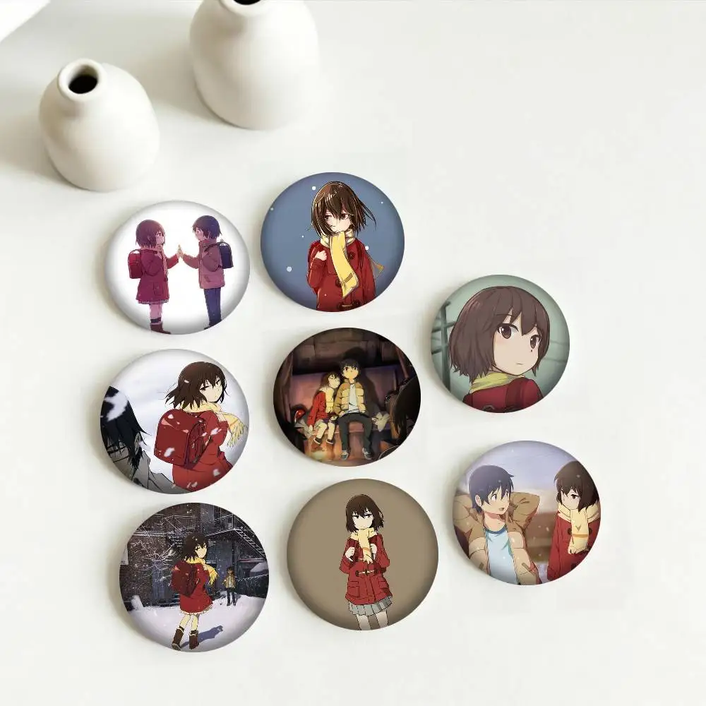 A-Anime Erased Kayo Hinazuki 25 32 44 58 75mm Badges Personalized Round Brooches Pins Accessory Gift