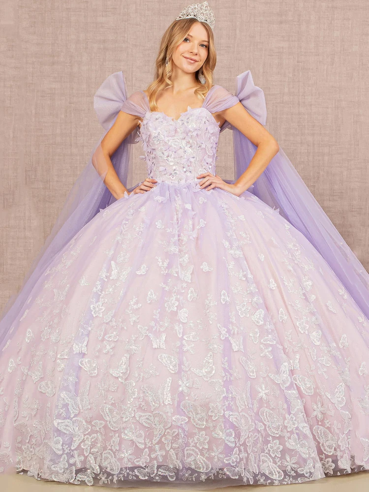 Purple Women Wedding Dress Tulle Flowers Appliques With Bow Shawl Sleeveless For Bridesmaid Evening Banquet Birthday Prom Gowns