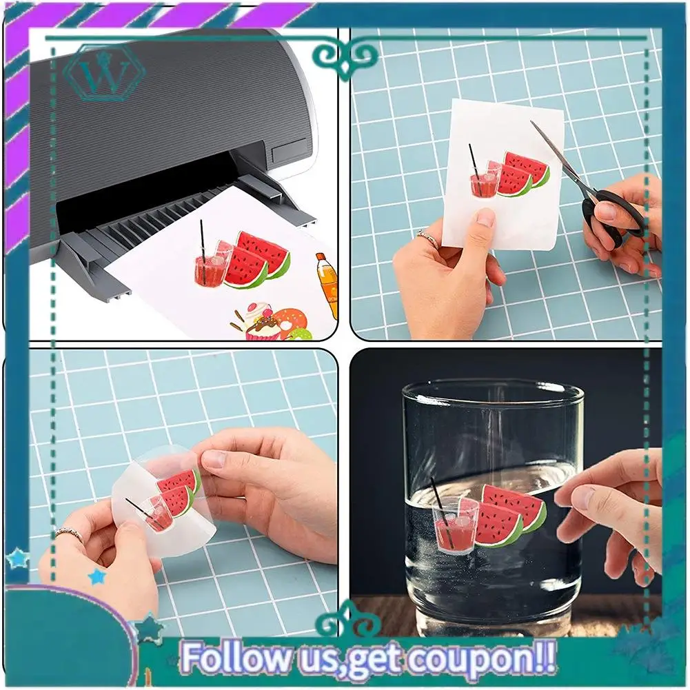 A75Q-25 Sheets 8.3X11.6 Inch Inkjet Sticker Paper, Printable Transparency Film Quick Dry Paper Label For Inkjet Printers