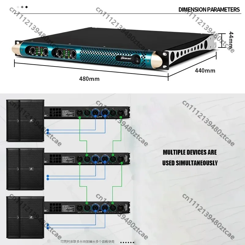 2/4 Channel High Power Digital Audio Power Amplifier Professional Class D Amp For DJ Stage Live Performancer Audio Equipment
