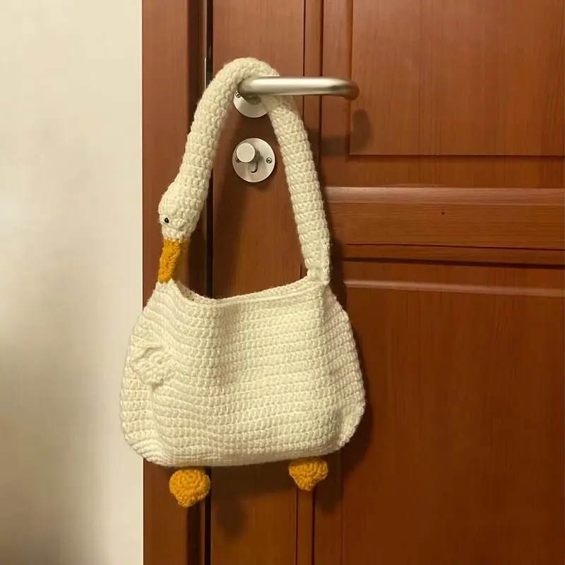 Handmade DIY Crocheted Shoulder Bag Large Capacity Cute Portable Hook Weave Pouch for Good Friend Gift from China Yarn Material