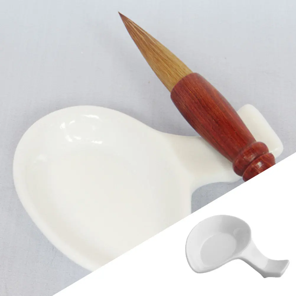 3Pcs Ceramic Brush Rest Premium Calligraphy Pen Holder for Ink Brush Storage Washing and Display Chinese Painting Art Supplies