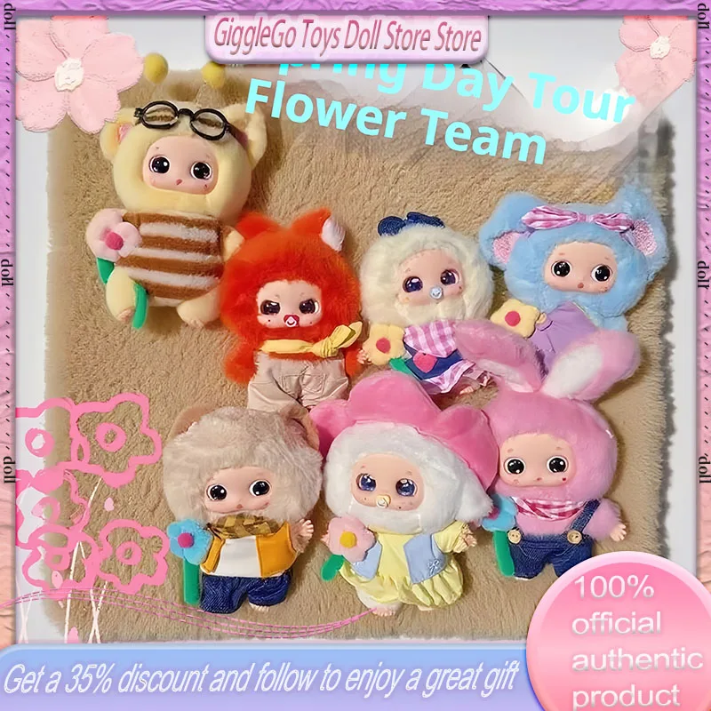 

Аутентичная детская три новых Ip Nuobao Spring Tour Flower Team, плюшевая виниловая слепая коробка, модная милая кукла ручной работы, кулон, подарок для девочки