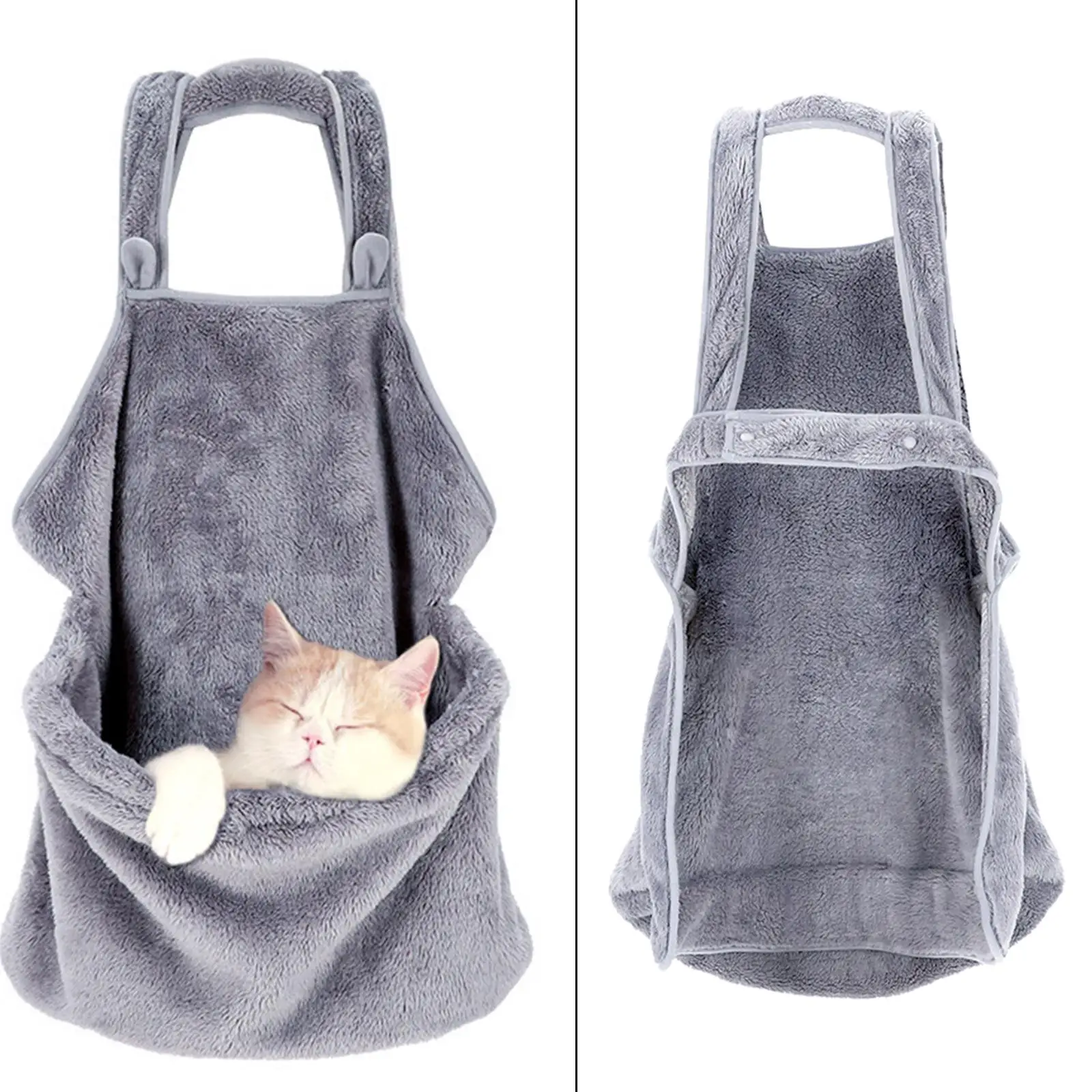 Pet Carrier Apron Front Shoulder Cozy Plush Pet Sleeping Chest with Pocket for Kitten Sleeping Bag Carry Holder Pet Accessories