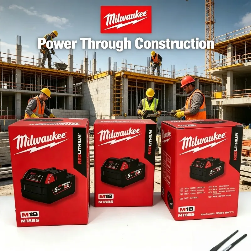 

Genuine Milwaukee M18 18V Li-ion Battery& Charger Kit High Capacity Rechargeable Battery for M18B5 M18B6 48-11-1850-1860 Series