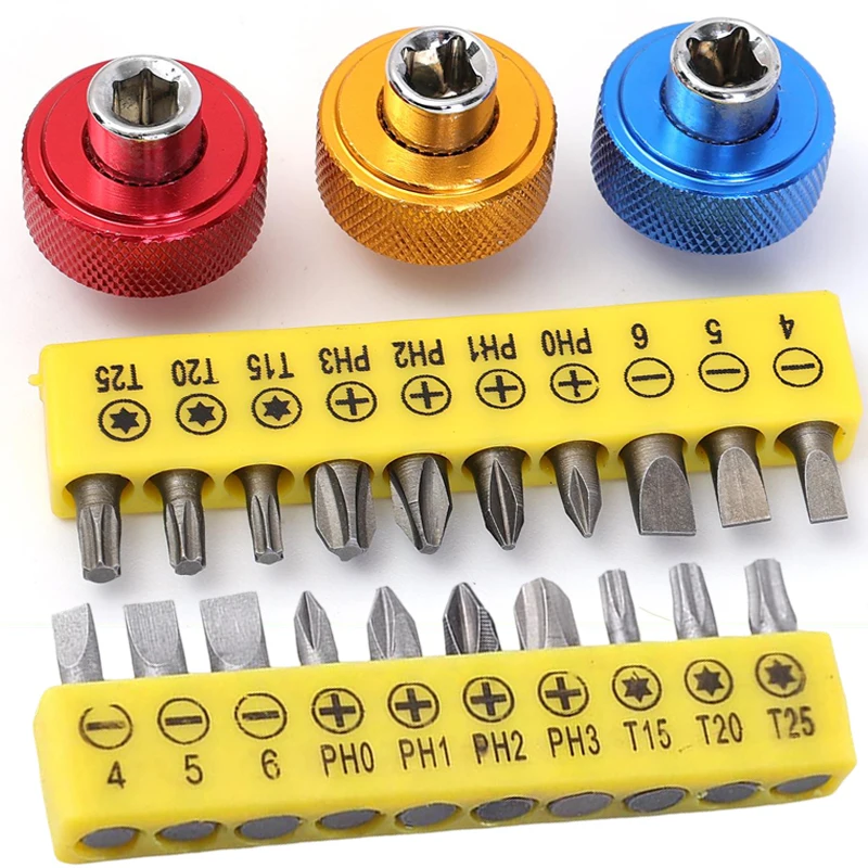 

Держатель для коротких метрических отверток с ключом, насадками для крестовых, Torx и шлицевых винтов, шестигранный хвостовик, инструменты для ремонта