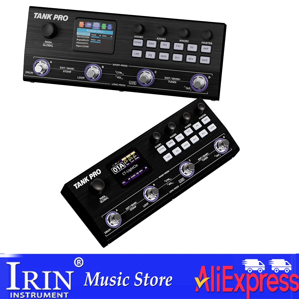 M-VAVE PD47 TANK PRO Multi-Effect Processor, 120 Presets, 90 Amp+90 Cab, 300+ FX, 150s Looper, 60 Drums, 10 Modules Guitar Pedal