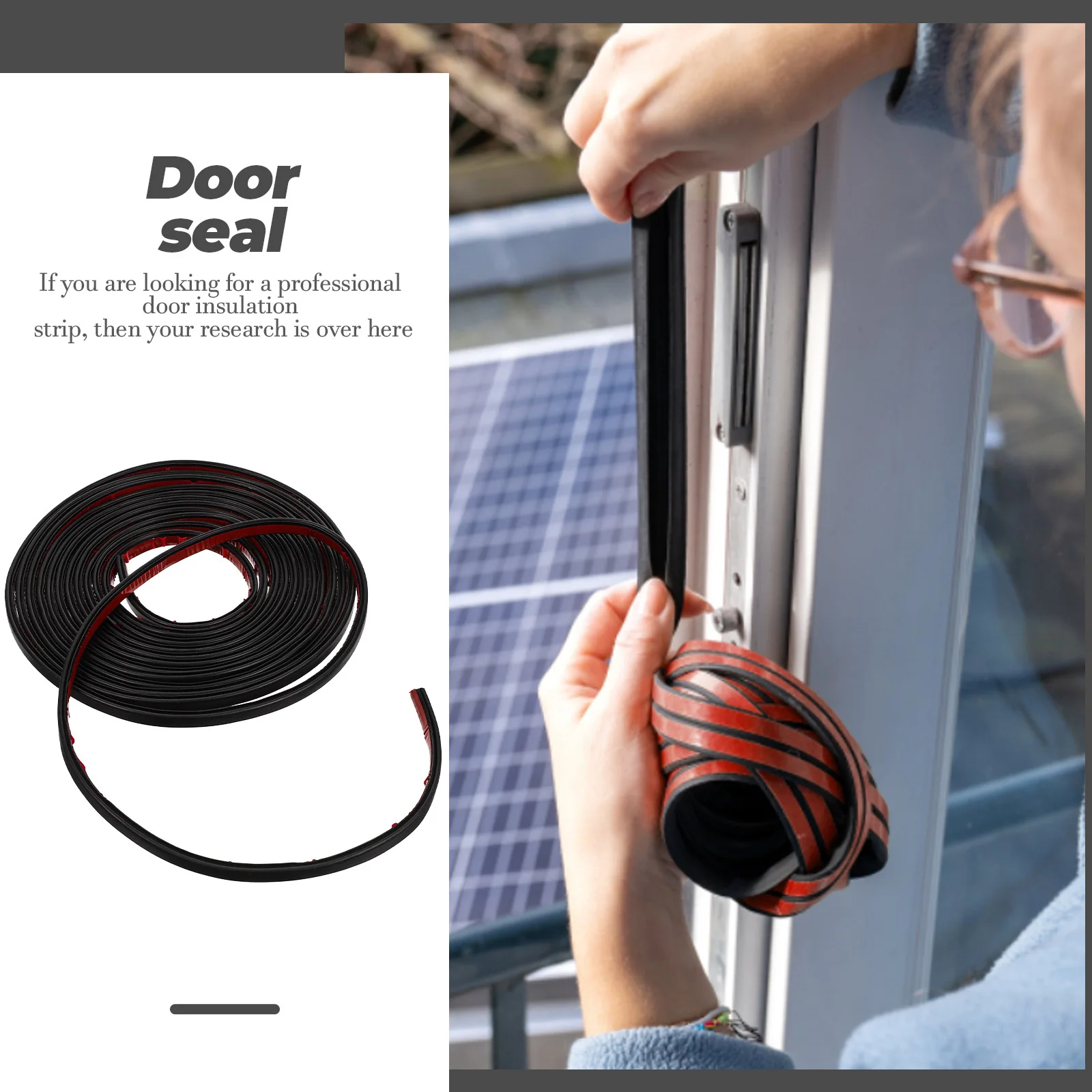 

1 Roll Door Insulation Strip Weatherproof Sealing Strip for Gaps Self Adhesive Draft Stopper for Doors Windows Anti Noise Seal