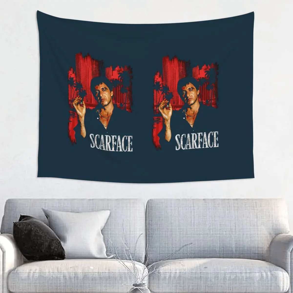 Custom Scarface Tony Montana Tapestry Hippie Room Decor Pacino Gangster Mafia Movie Tapestries Wall Hanging  Decoration