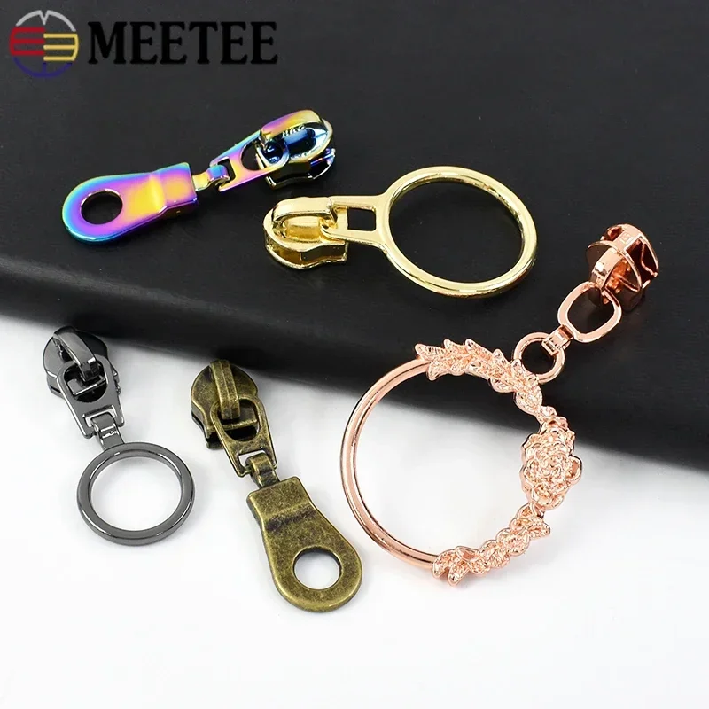 5# Zipper Slider for Nylon Zippers Tape O Ring Zips Pulls Head Decor Shoes Wallet Repair Closure Lock DIY Sewing Accessory