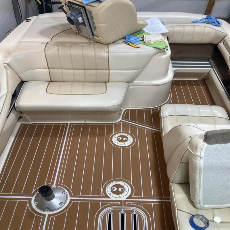KXKZREN Customized 1995 Sea Ray 200 Signature Select Bowrider Cockpit EVA Foam Faux Teak for Boat Self-adhesive Flooring Pad