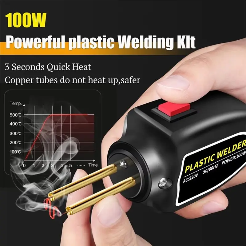 ABZL Mini Plastic Welding Welder Repair Tool 100W Hot Stapler Kit-Fast Heating For Car Bumper Cracks US Plug