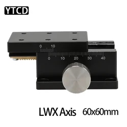 X Axis LWX4060 Dovetail Groove Fine Tuning Platform Guided Manual Shift Platform Gear Drive Knob Adjustment Slide XWG60 New