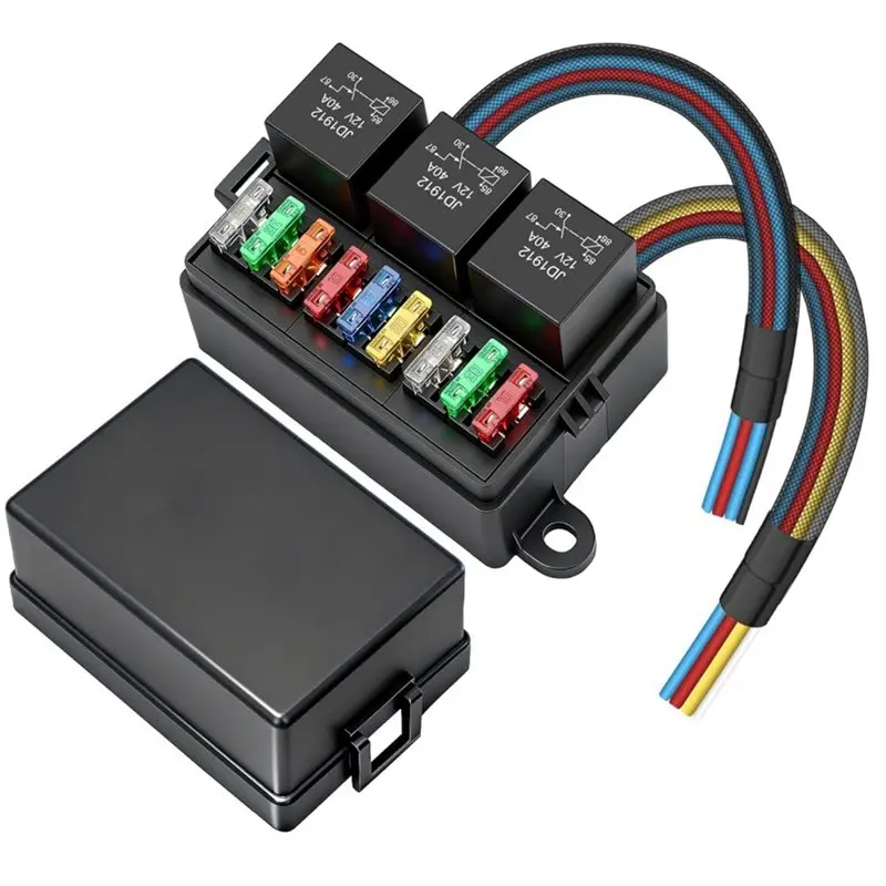 scatola-rele-llcs-12v-40amp-scatola-rele-pre-cablata-a-9-vie-3-rele-e-9-slot-per-fusibili-a-lama-atc-ato-universale-per-camion-e-auto
