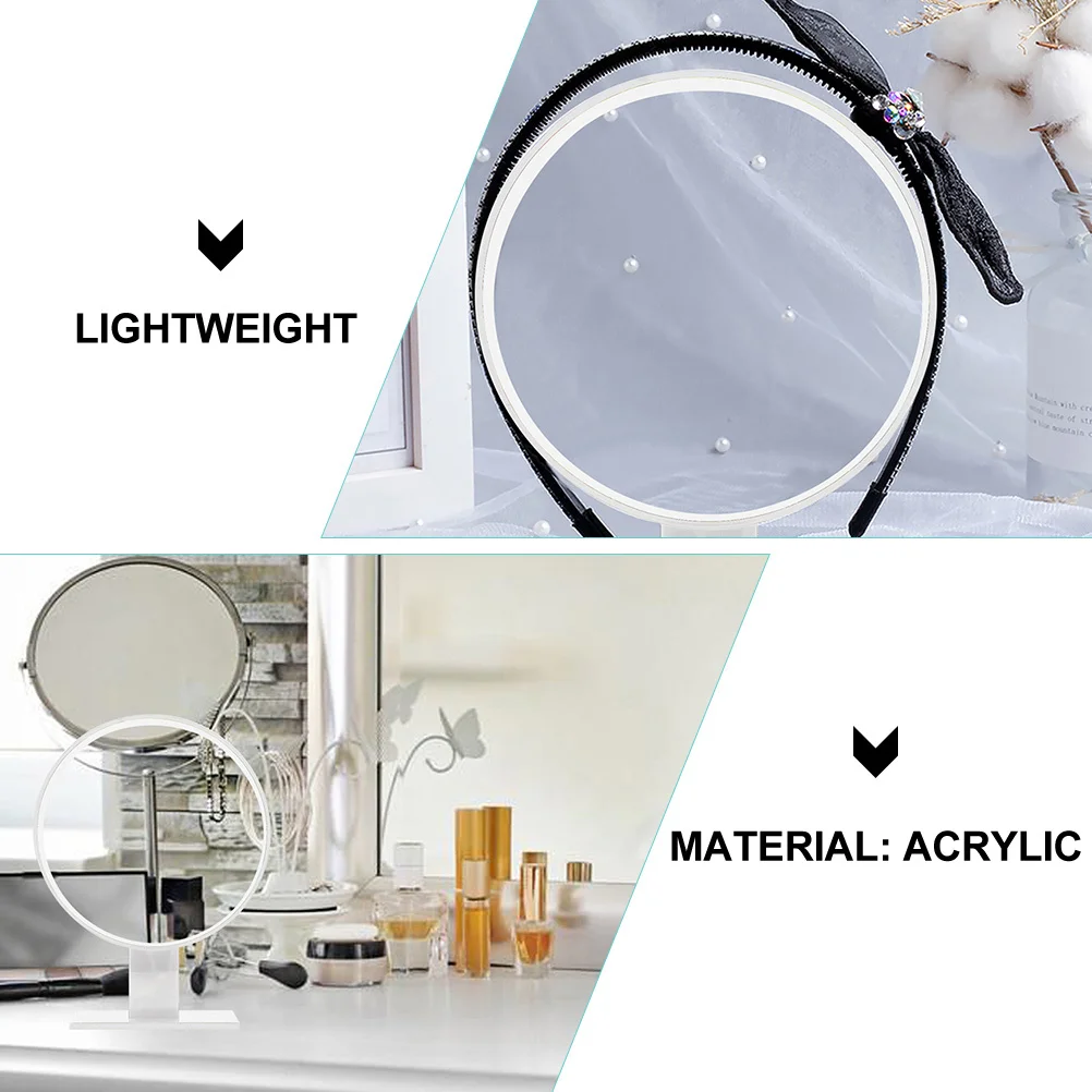 2Pcs Round Headband Organizers Acrylic Display Stands Hairband Holders for Women Girls Hair Accessory Storage Bedroom Decor