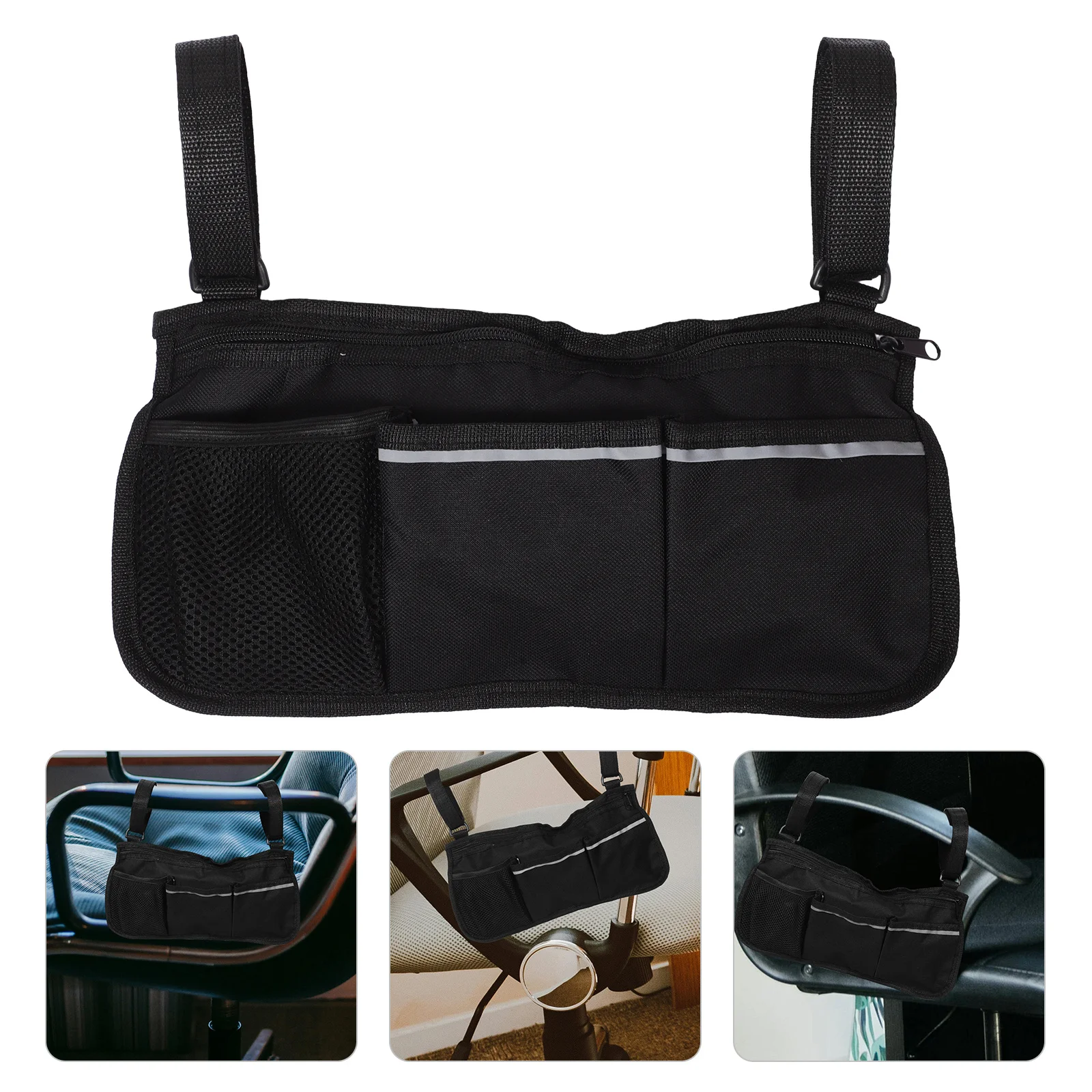 

Подлокотник для инвалидной коляски, сумка для хранения, регулируемый боковой карман-органайзер для инвалидных колясок, аксессуары, боковая сумка