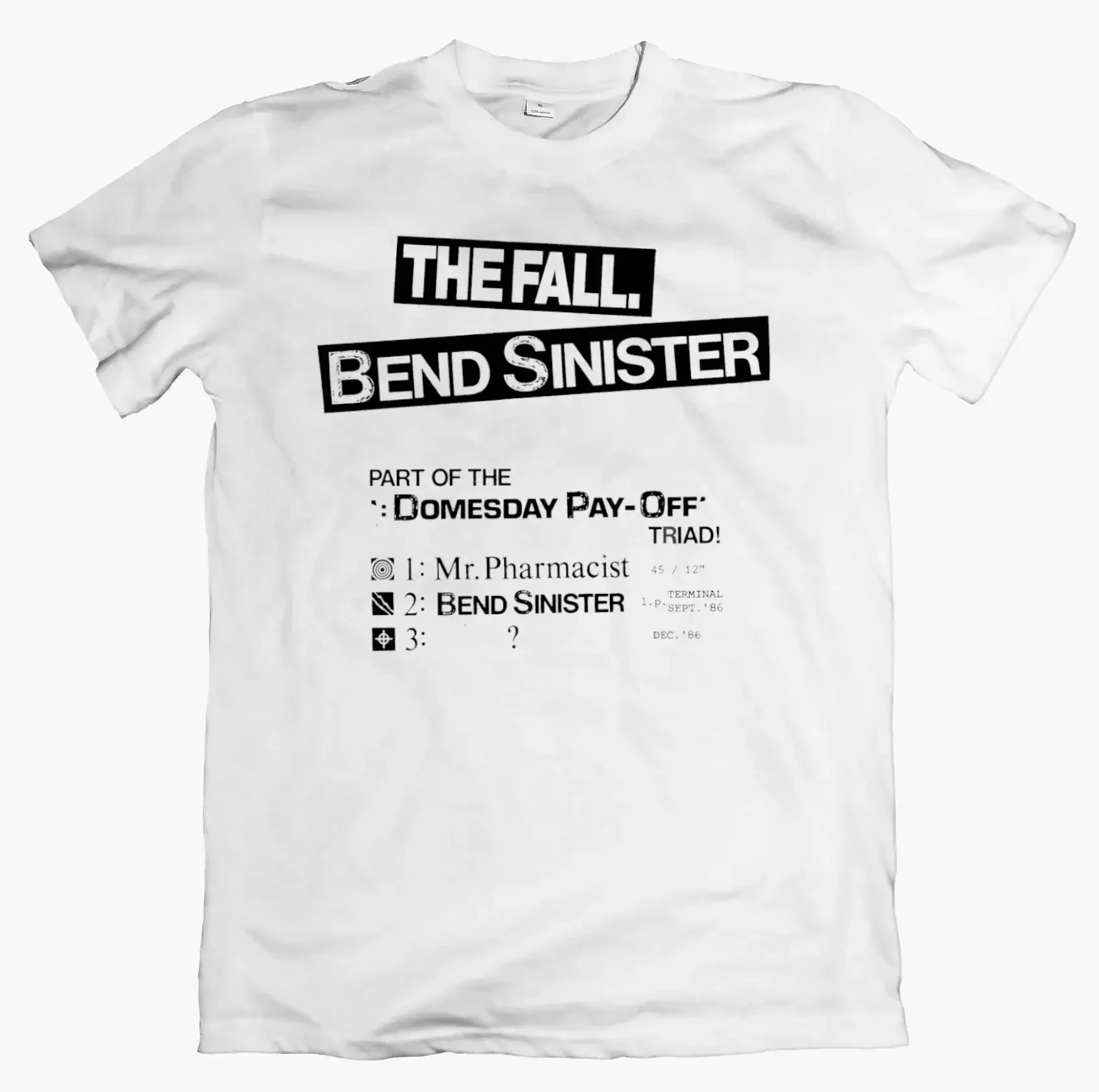 Camiseta The Fall 'Bend Sinister' Enduction Hour Nations Saving Grace Wire Pil Wonderful Frightening Perverted By Language