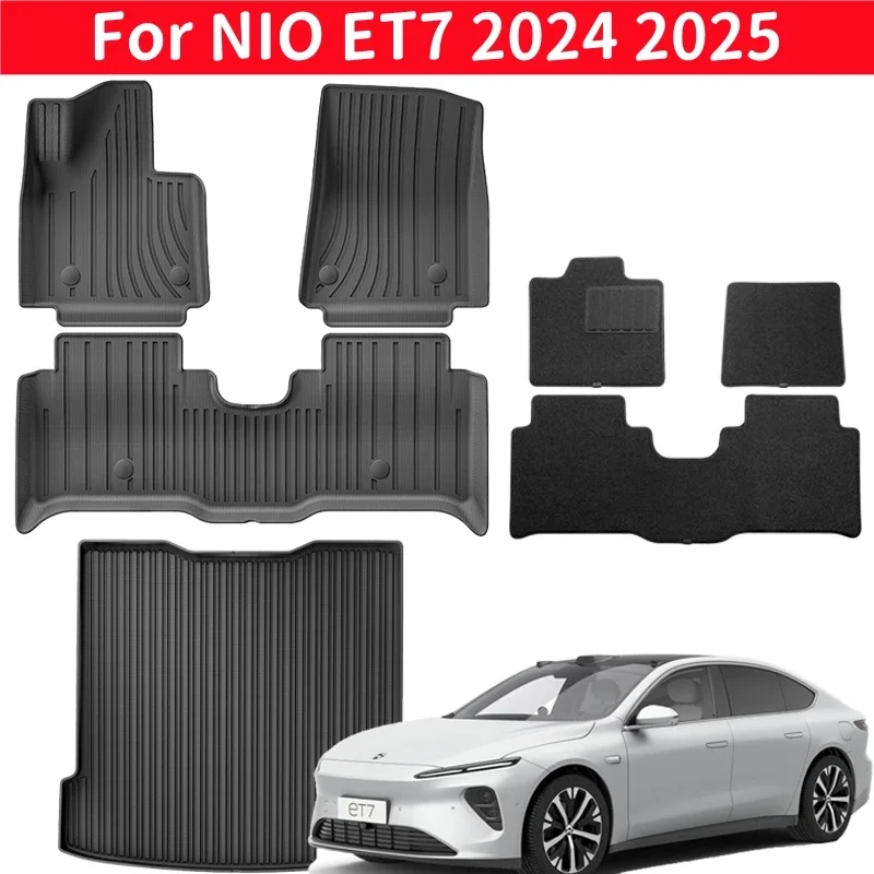 

For NIO ET7 2024 2025 TPE Car Floor Mats and Cargo liners, 3D All Weather Waterproof LHD Backrest Mats Trunk Mats