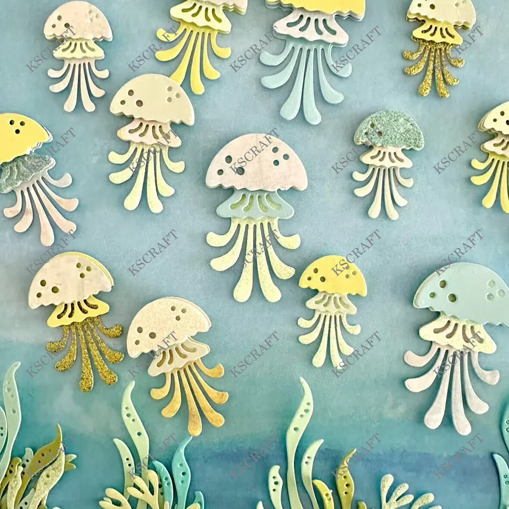 KSCRAFT Layered Jellyfish Cutting Dies Stencils for DIY Scrapbooking Decorative Embossing DIY Paper Cards