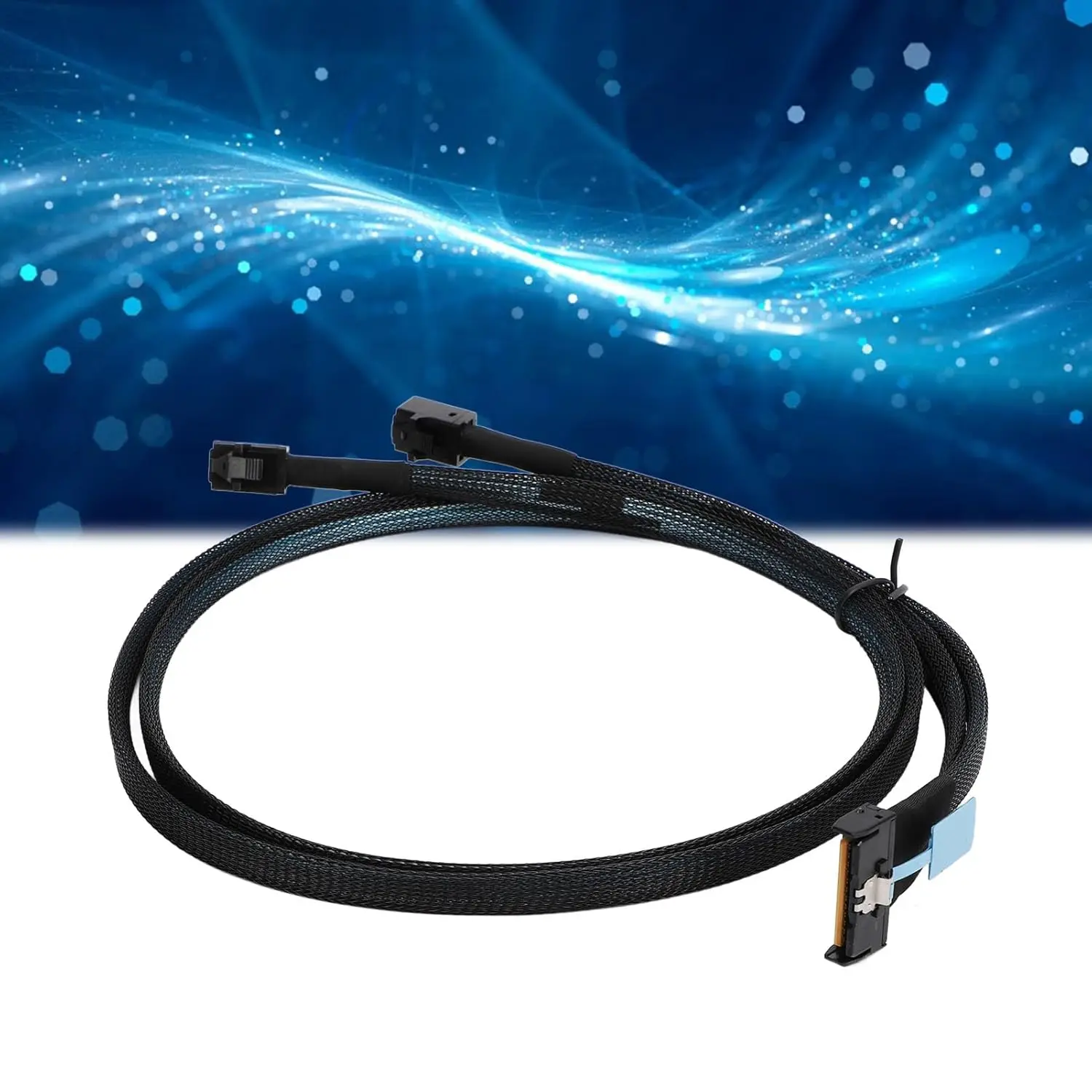 PCI-E 5.0 MCIO 8X 74Pin to 2X 36Pin Mini SAS HD SFF-8643 Extension Data and Cord Cable