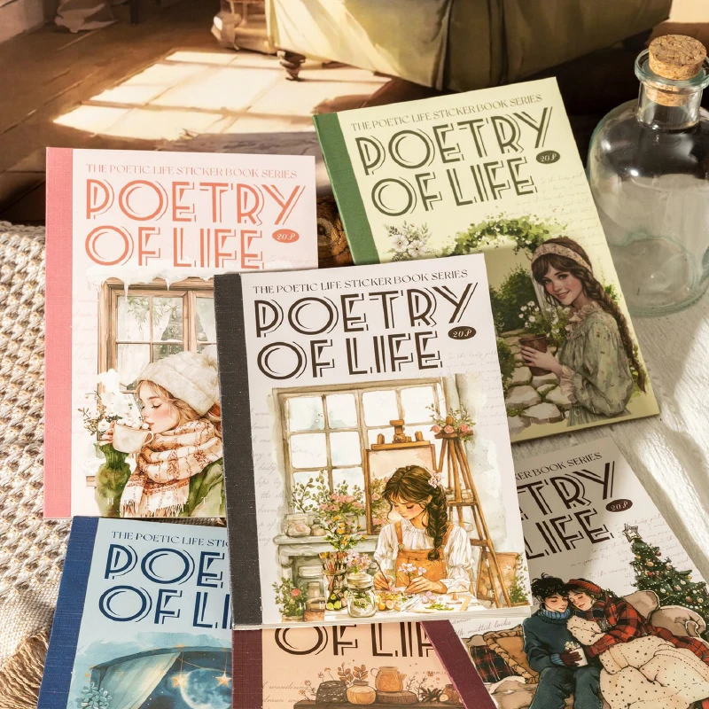 

Mr Paper, 6 стилей серии Poetic Life, наклейки из двойного материала, книжные журнальные наклейки, винтажные наклейки, украшения