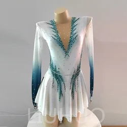 LIUHUO Ice Figure Skating Dress Girls Handmade Women Teens Stretchy Spandex Competition Wholesale