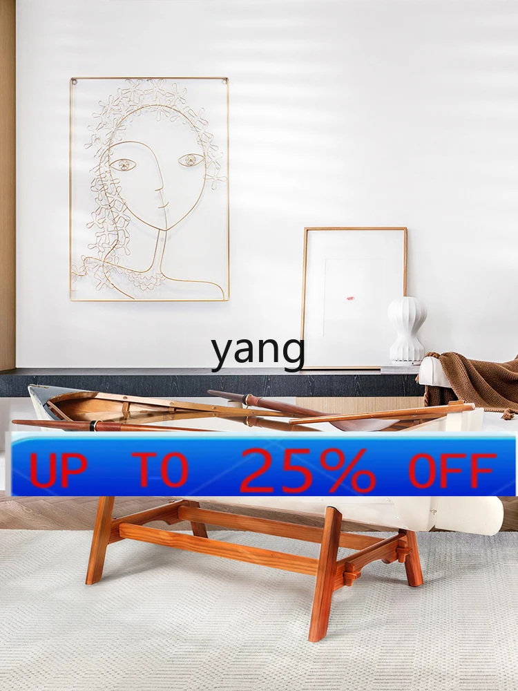 

LH Creative Living Room Solid Wood Decorative Boat Type Tea Table Office Living Room Sofa Tea Table
