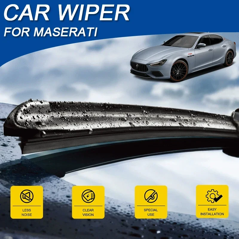 2PCS Car Blade Windshield Rubber Wiper Cleaning Protect Auto External Accessory For Maserati GHIBLI GRECALE LEVANTE QUATTROPOETE