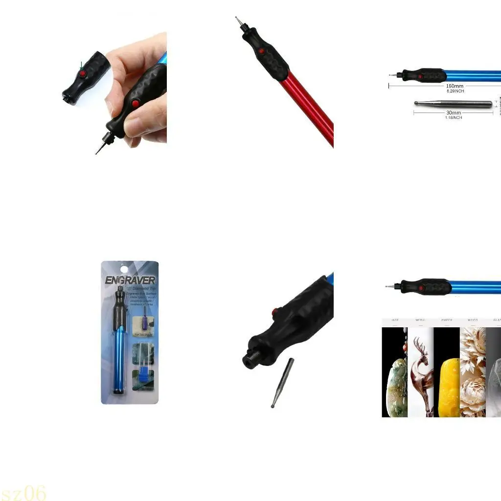 Q2Q4 Portable  Electric Engraving Pen 12000rpm DIY Craft Scripture with Small Wrench Spare Grinding for Head Carve Tool Metal