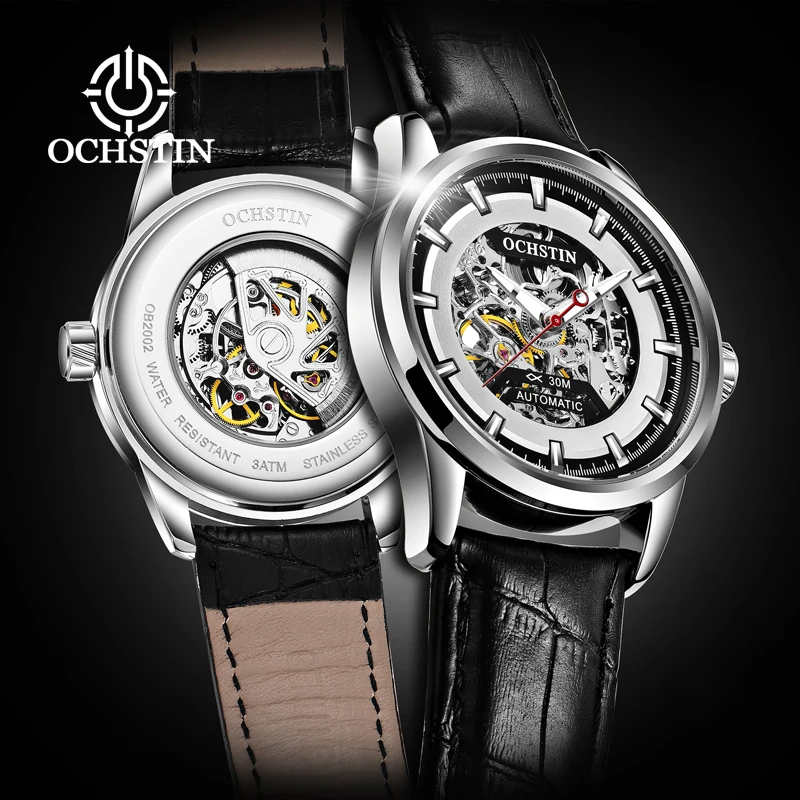 OCHSTIN Master Series Hollow Mechanical Leather Strap Men Watch Variety Of Colors Luxury Luminous Hand Watches Man Classic Clock