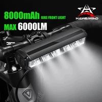 HAWEIWIND 5LED 6000 lúmenes + 8000mAh, faro de bicicleta de material de aluminio, fácil de instalar