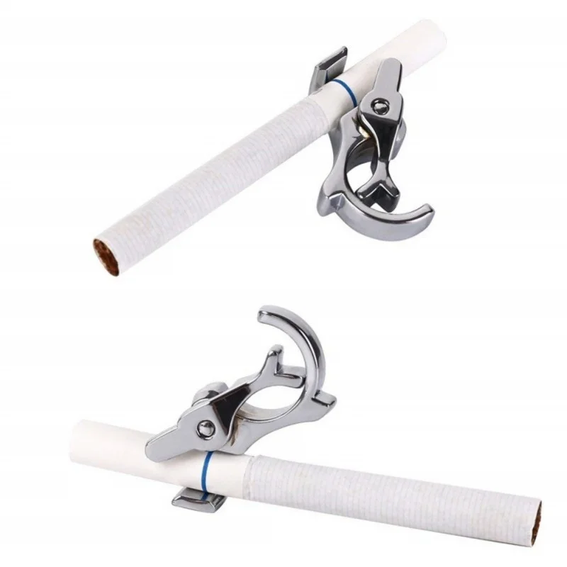 

5Pcs Metal Cigarette Holder Clip Reusable Smoking Tool Finger Mounted Cigarette Clamp for Hands Free Smoking Use