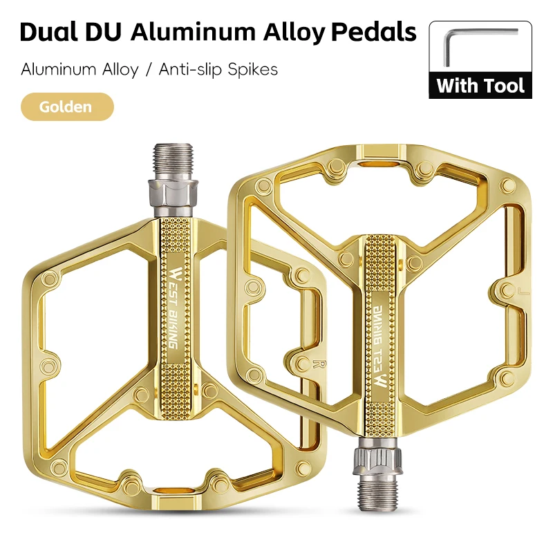 WEST BIKING Dual DU Fietspedalen Aluminiumlegering Verbreedde Antislip Fietspedaal Lichtgewicht Fietspedaal MTB Racefiets Accessoires
