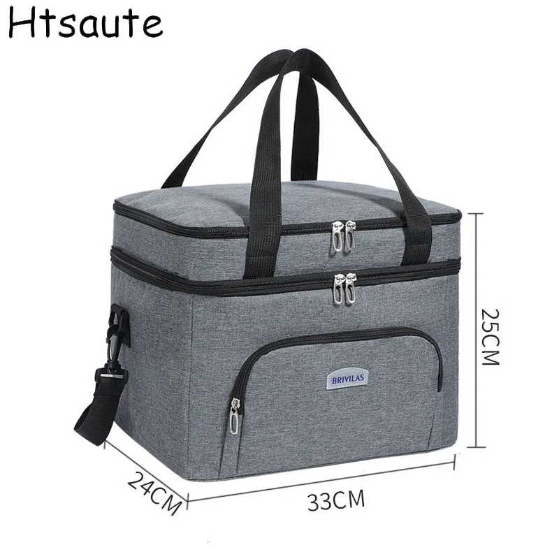 Large Capacity Leak Proof Lunch Backpack Thermal Large Picnic Cool and Warm Insulated Bag Outdoor Storage Shoulder Bag