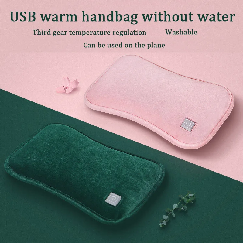 

USB Rechargeable Hot Water Bag Hand Warmer Temperature Adjustable Graphene Heat Winter Warm Portable Gloves Pad Heating Handbag