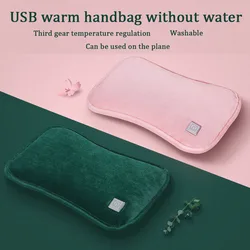 USB Rechargeable Hot Water Bag Hand Warmer Temperature Adjustable Graphene Heat Winter Warm Portable Gloves Pad Heating Handbag