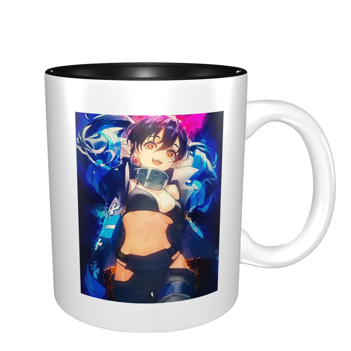 Tamaki Kotatsu Fire Force Anime Fierce Blue Energy Girl Mug Ceramic Coffee Cups Tea Mugs Milk Cup Drinkware Gift for Woman Man