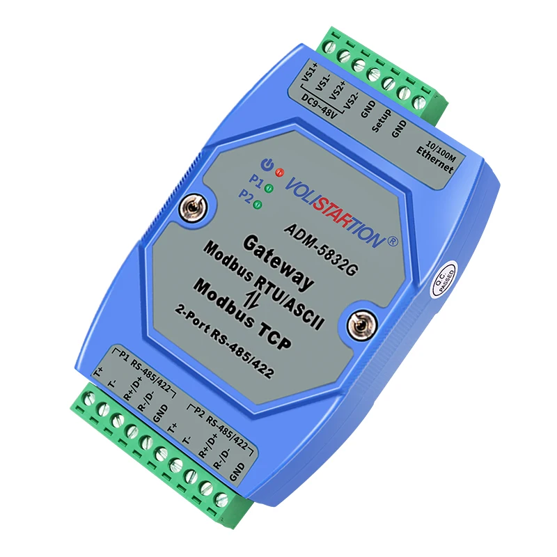 ADM-5832G Professionele Modbus Gateway Industriële Niveau 2 Poort Rs485/422 Modbus Rtu Om Modbus Tcp