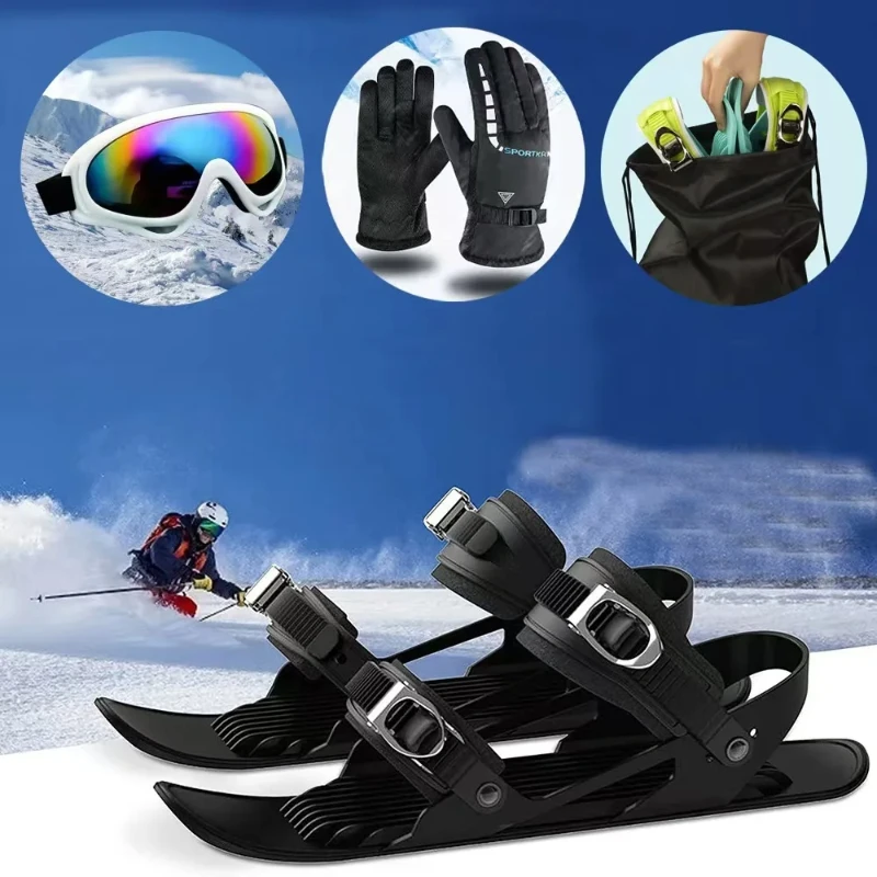 Outdoor Mini Skiing Shoes, Short and Long, Skiing Boards, Snow Sport Boots, Winter Activities, New